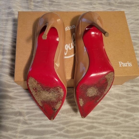 Christian Lou Boutin Decollete 554 100 Patent in Nude size 38. - Picture 7 of 12